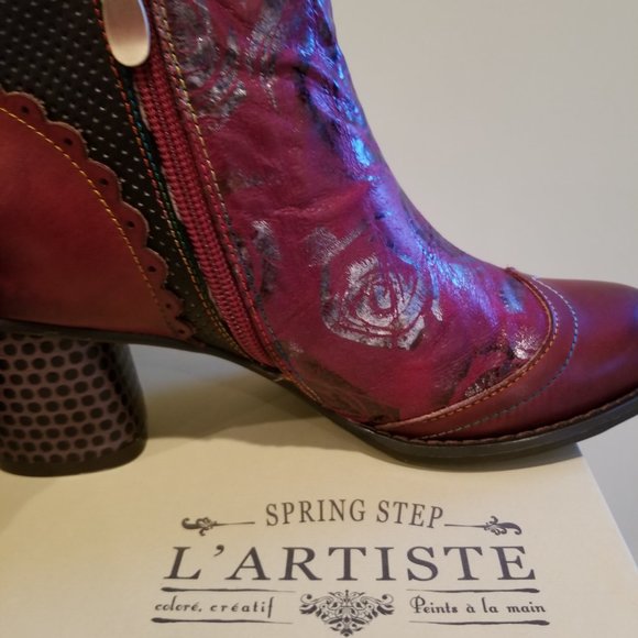 Spring Step L'ARTISTE LIZEIT bootie. Bordeaux Multi Size EU 35 US 5 - Picture 6 of 9